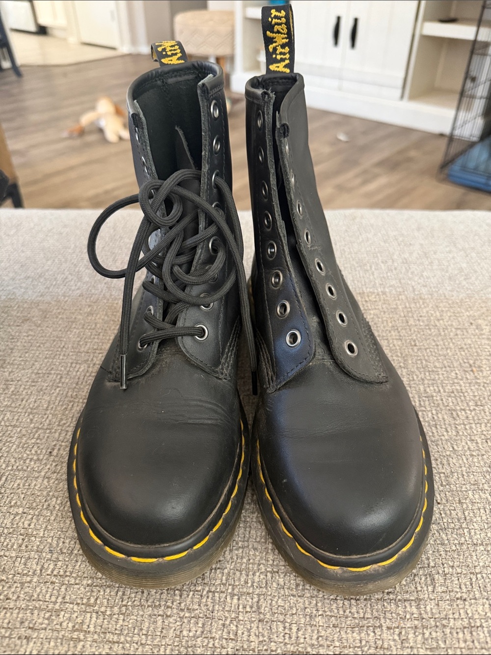 Dr. Martens Black Insole Label with Yellow Print